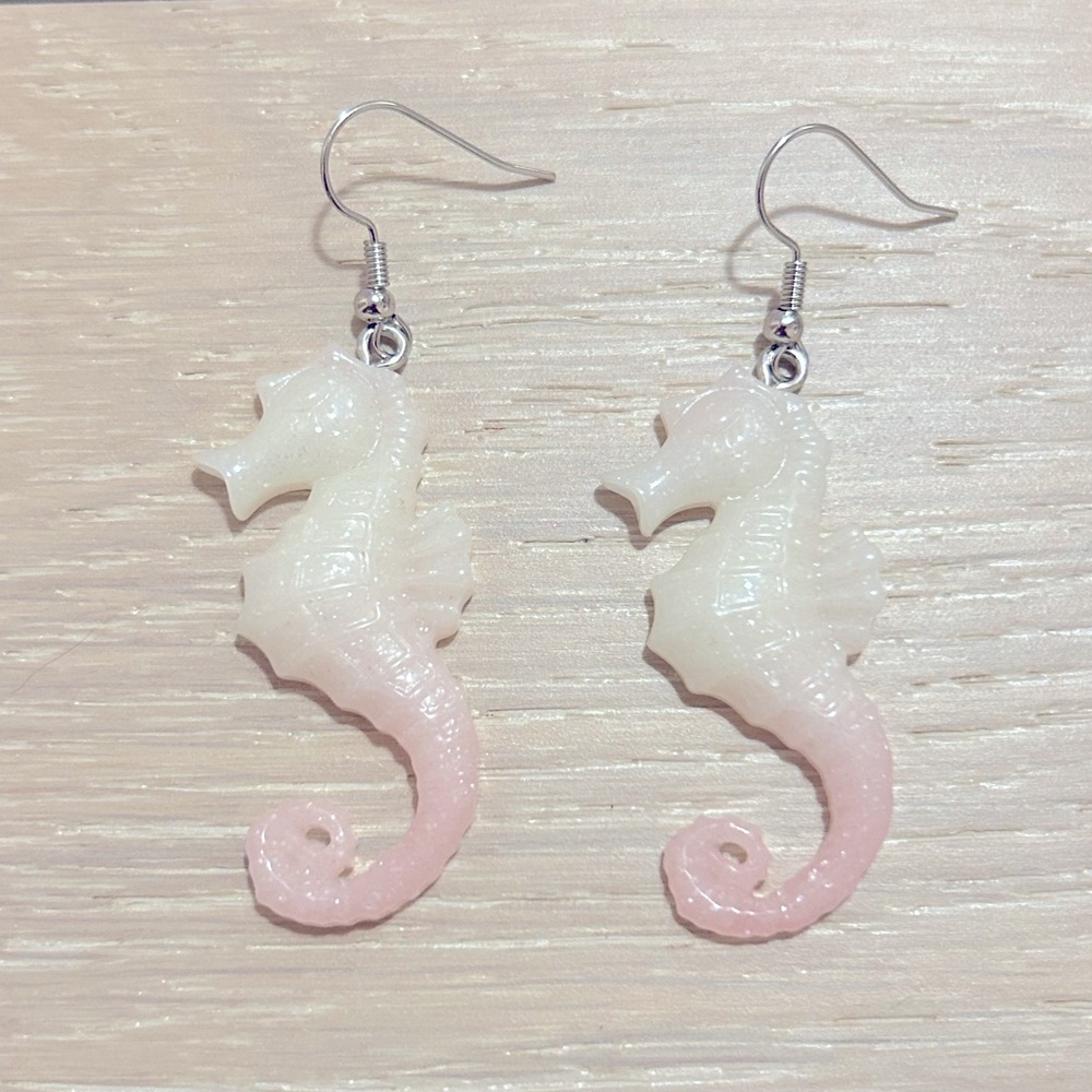 Pink Sugar Seahorse Drop Earrings